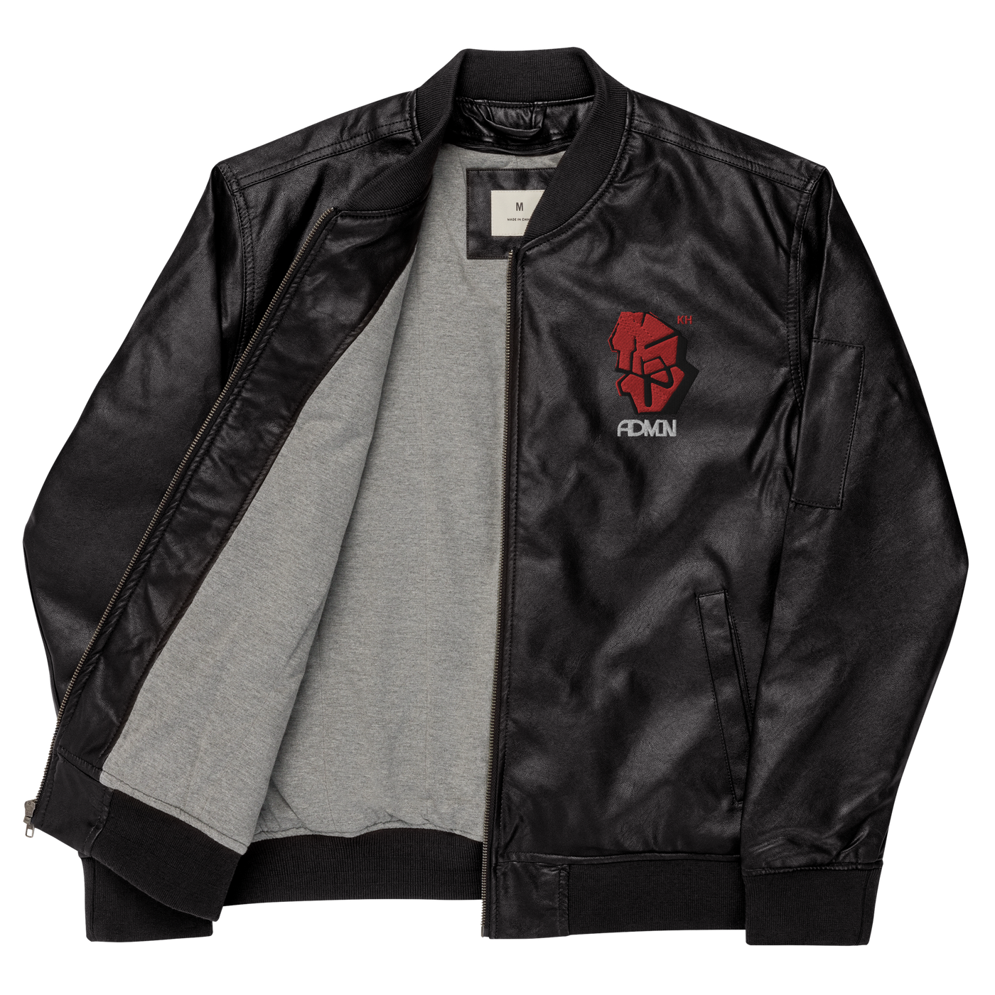 ADMIN Knowledge Head Leather Bomber Jacket
