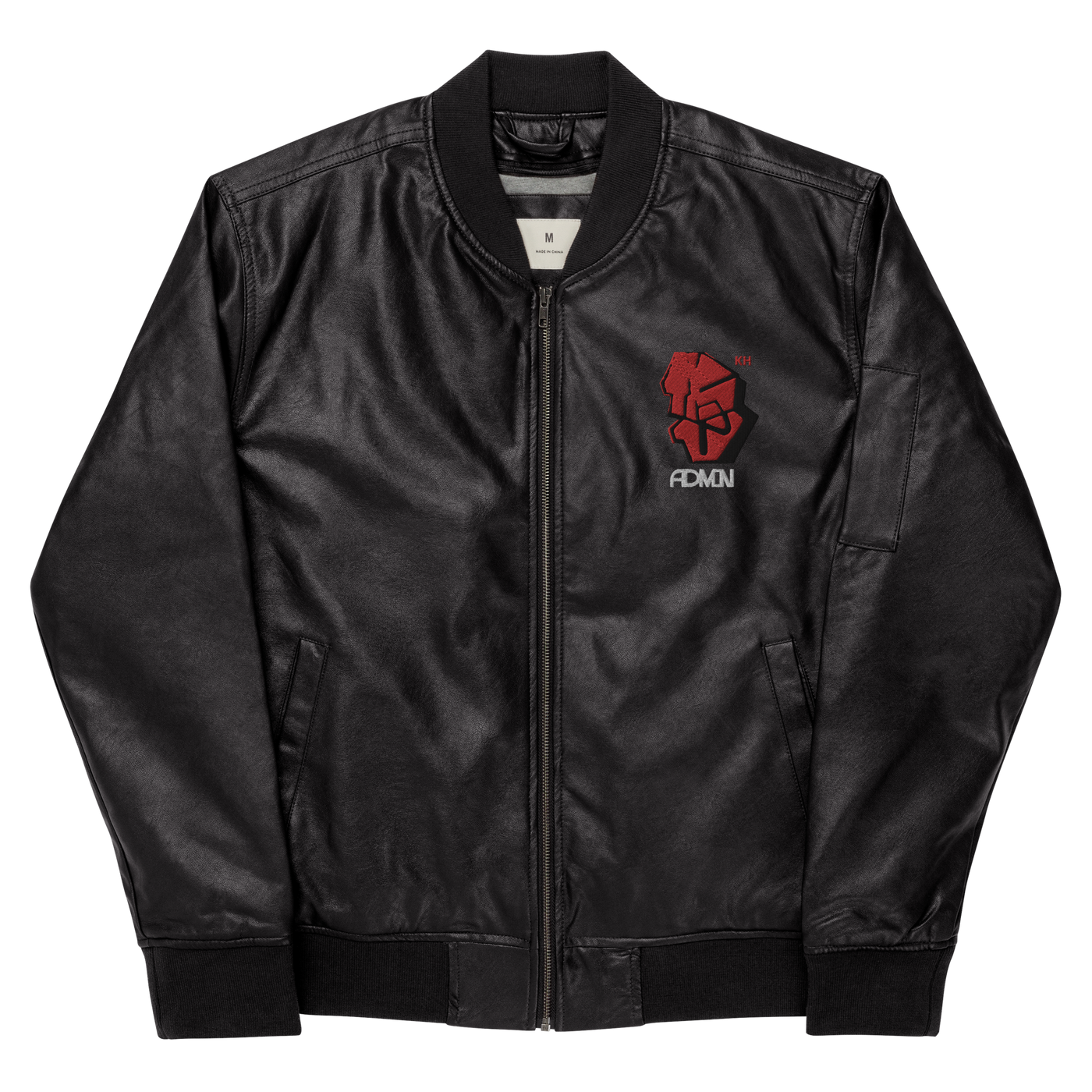 ADMIN Knowledge Head Leather Bomber Jacket