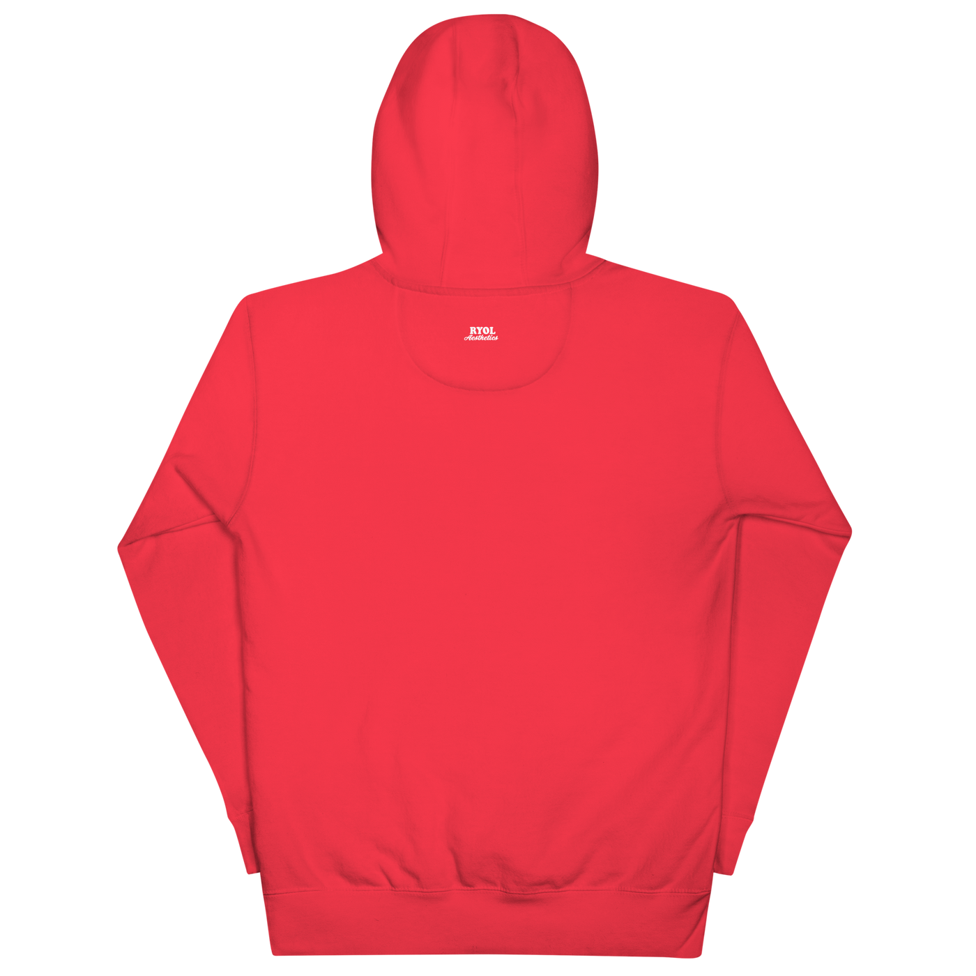 Red ADMIN ALL IN Hoodie with drawstrings and front pouch pocket, made from soft cotton-polyester blend.